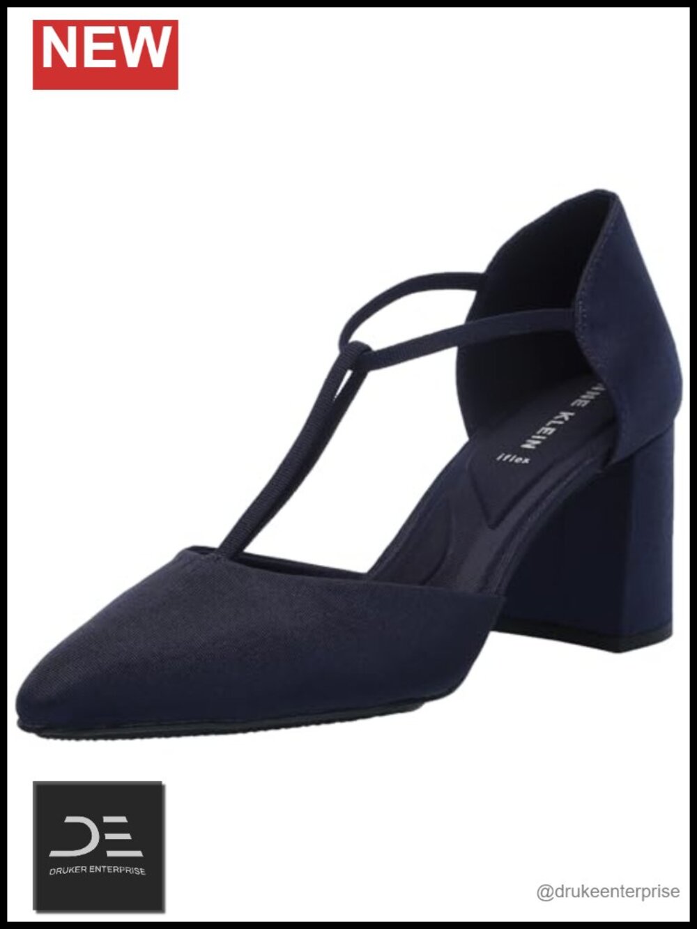 Block Heel Pointed Toe Pumps Foam Cushioned Rubber Sole Pull-On